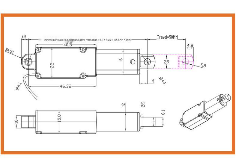 10mm Stroke Electric Linear Actuator - Fireproof, Shockproof, Telescopic DC Motor for DIY Robot Joints