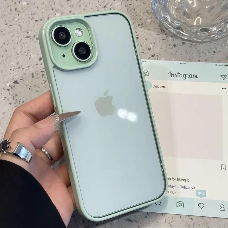Clear Candy Color Phone Case For iPhone 17 Air 16 15 14 13 12 11 Pro Max Plus Shockproof Bumper Protective Cases Cover