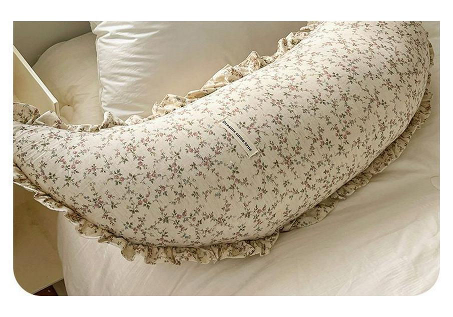 Cuscino a Mezzaluna in Cotone e Lino Lavabile: Supporto lenitivo per schiena, testiera del letto e gravidanza