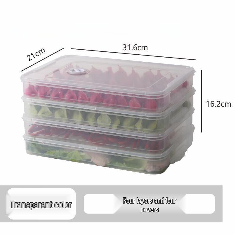 ZISIZ Multi-Layer Refrigerator Dumpling & Food Storage Box