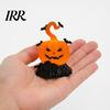 Spooky Halloween Tabletop LED Candle Light Figurine, Bat Tombstone Glowing Ornament, Warm Decoration Pumpkin Decor Prop for Escape Room Haunted House