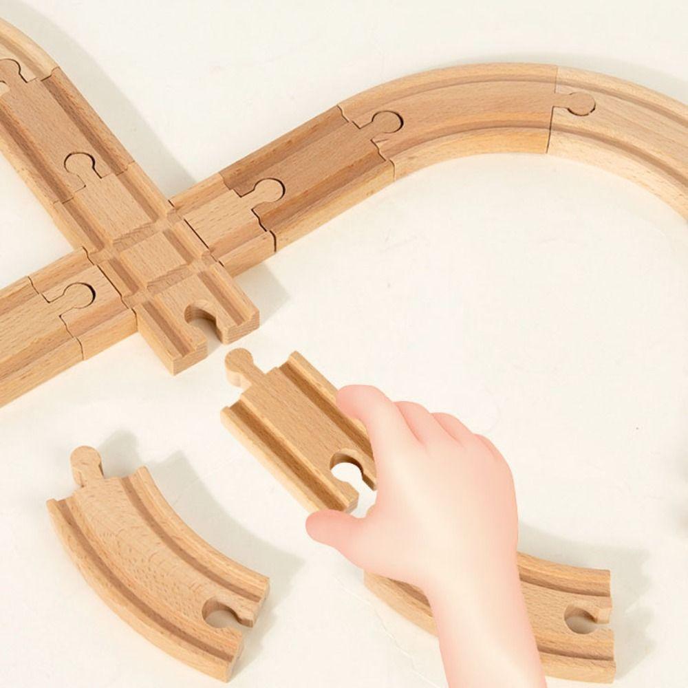 DIY Assembly Children Wooden Train Rail Signal Light Track Accessories Toy Kindergarten