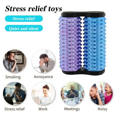 Spiky Roller Fidget Toy Anxiety Stress Relief Kids Teens Adults Handheld Bumpy Rolling Massage Stick Portable Double-Rows Roller Sensory Toy