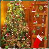 12/24PC Christmas Elf Green Hair Monster Wooden Pendant Xmas Party Christmas Tree Decor Home Festival Scene Hanging Decor Gift