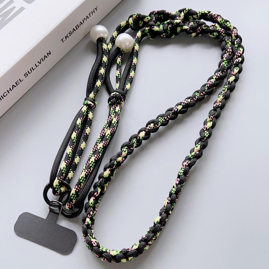 Cordelette tressée colorée réglable à quatre brins pour crossbody et porte-clés pour téléphone portable de filles