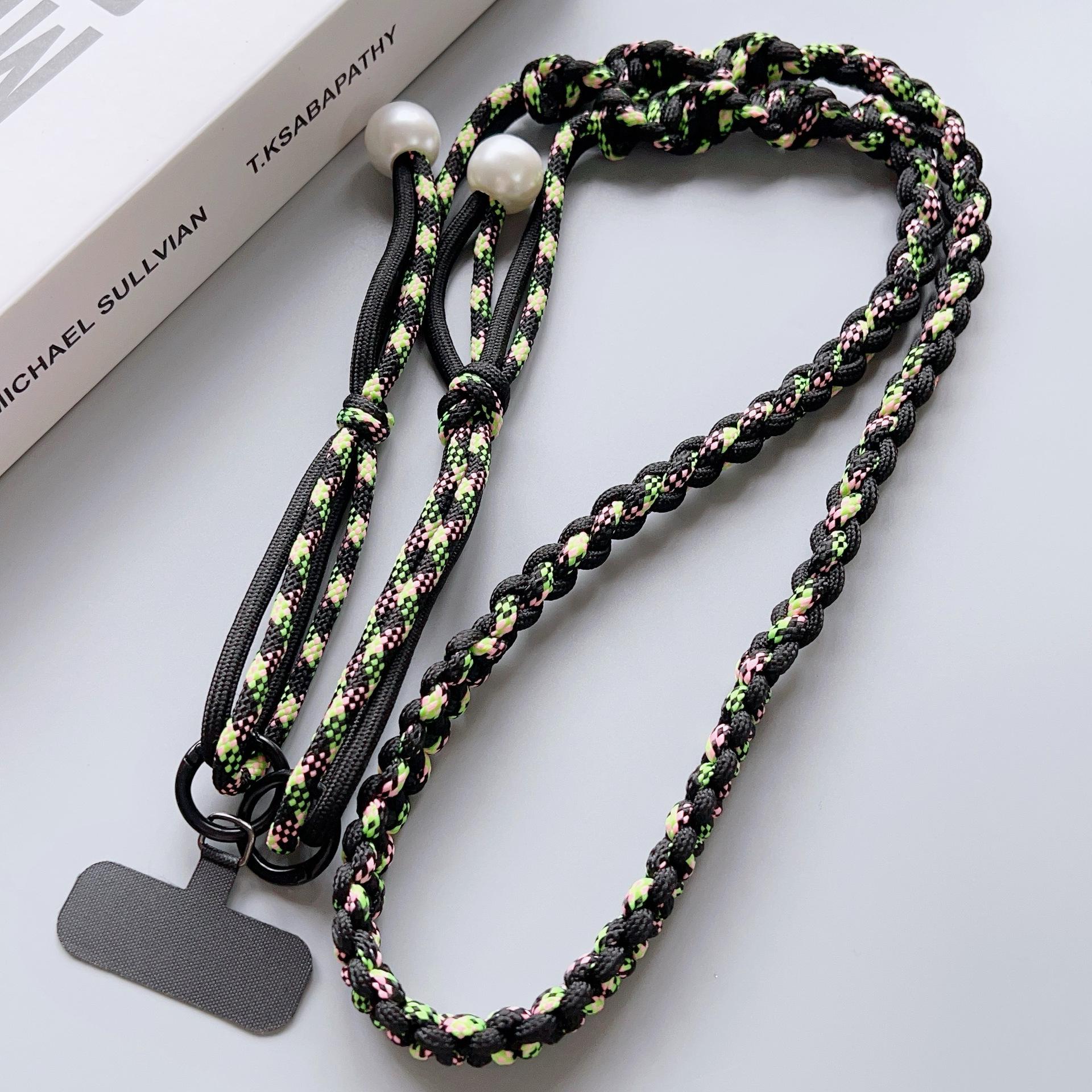 

Colorful Adjustable Four-Strand Braided Crossbody & Keychain Rope for Girls Mobile Phone