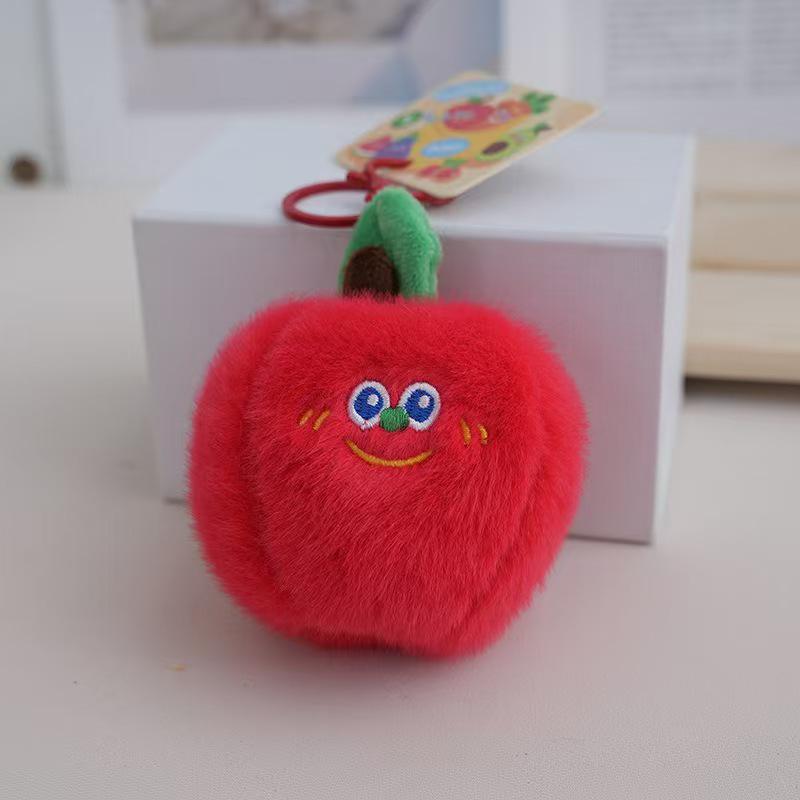 Fruit & Veggie Plush Keychain: Durian, Watermelon, Banana Charms for Kids
