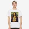 Mona Lisa with Doge Shiba Inu T-Shirt, Men's and Women's Sizes (SHB-34670)