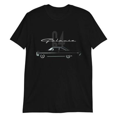 T-shirt Unisexe Manches Courtes Voiture Ancienne Ford Galaxie 500 1964