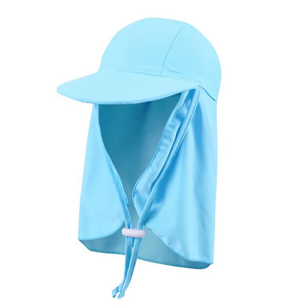 New Kids Summer Wide Brim Outdoor Windproof Anti-UV Adjustable Ear Flap Cap Sun Hat