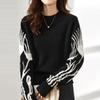 Women's Crew Neck Sweater Thick Pullover Knitwear Fall Winter Short Loose Casual OL Stretch Knit Jumper
