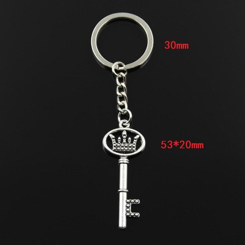 

Модный брелок для ключей 30 мм, металлический брелок для ключей, ювелирные изделия, античное серебро, цветное покрытие, Корона, шкатулка с сокровищами, кулон 53x20 мм серебряный