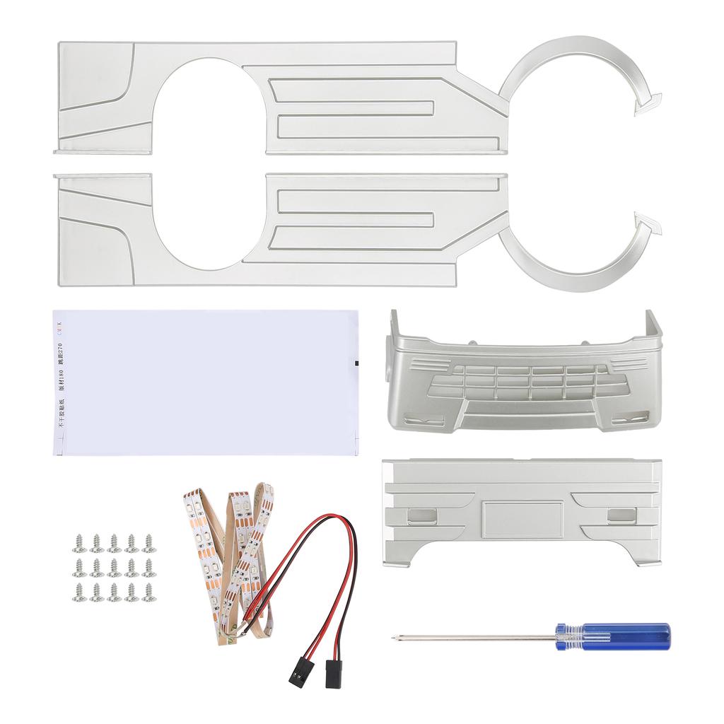RC Wide Body Kit Large Surrounding Cover LED Light Modification Kits for WPL D12 RC Truck