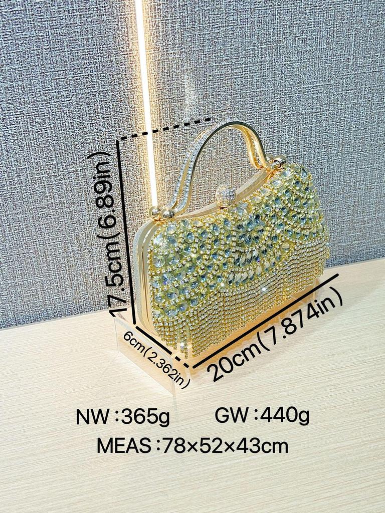 Elegant Diamond Tassel Clutch: Perfect for Evening, Birthday, Wedding, and Banquet Events