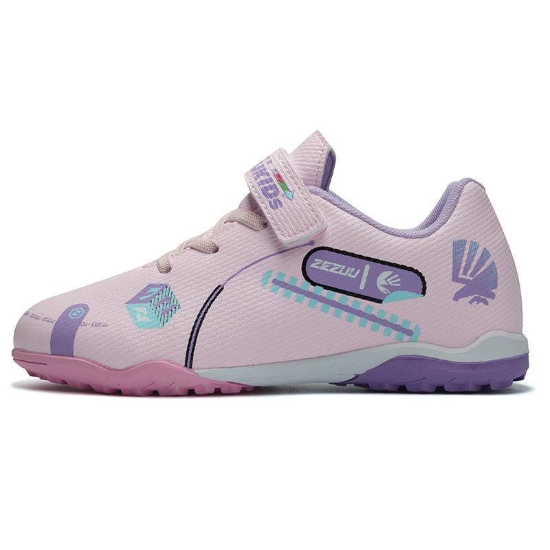 

Children S Football Shoes Without Laces Velcro Tf Rubber Sole Indoor And Outdoor Lawn Training Shoes For Primary And Secondary School Students 29 розовый