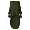 Women's Casual Loose Round Neck Long Sleeve High Hem Irregular Top Shirt