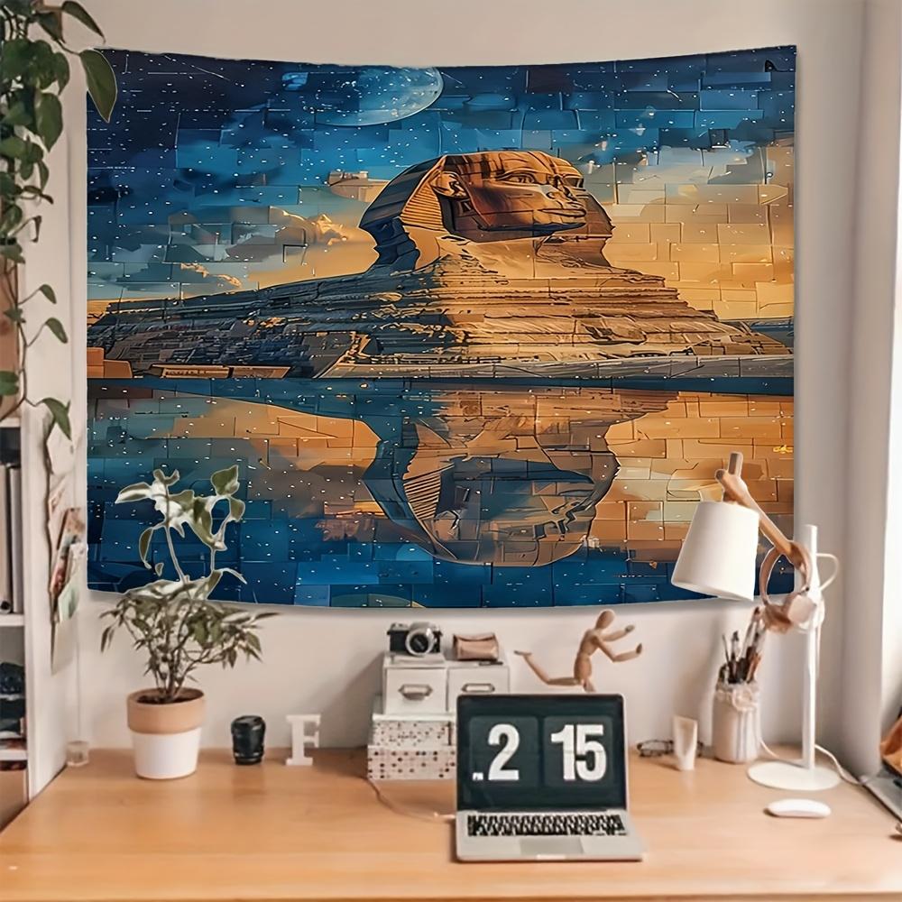 Design Of The Egyptian Sphinx Digital Printing Polyester Wall Tapestry Suitable For Use Living Rooms Bedrooms Offices Bars Party
