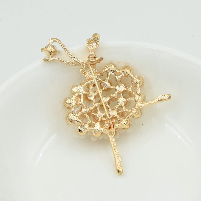 Broche & Pin de Revers Élégant Ballerine Cristal Multicolore