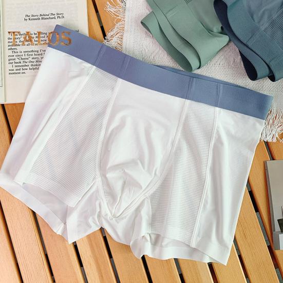 Men Boxer Underwear Mid-rise Elastic Waistband U-Convex Shorts Briefs Solid Color U-Convex Breathable Fabric Panties