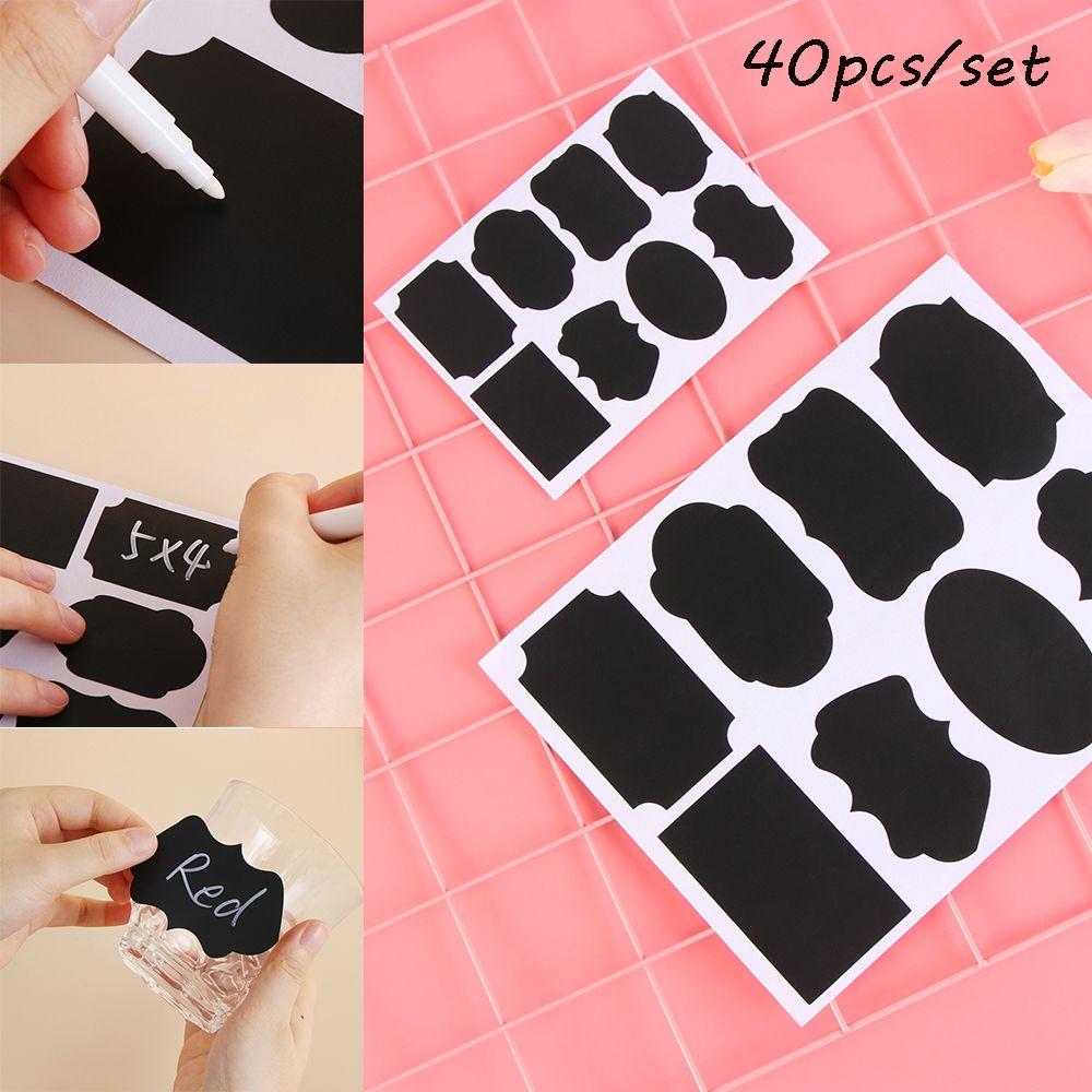 

40pcs/set Kitchen Home Spice Chalkboard Blackboard Label Labels Stickers Bottle Tags Marker Pen