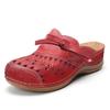 Baotou Hollow Half Slippers Women's Outer Wear Summer New Middle Heel Soft Sole Flower Cool Slippers Wedge Heel Women's Shoes