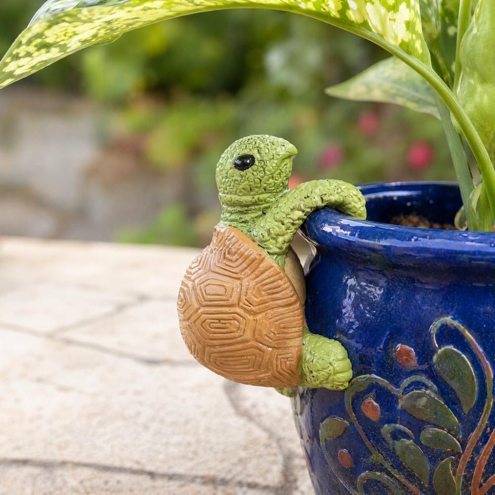 Potted Plant Partner Tortoise Climbing Garden Statue Garden Figurine  Home Living Room