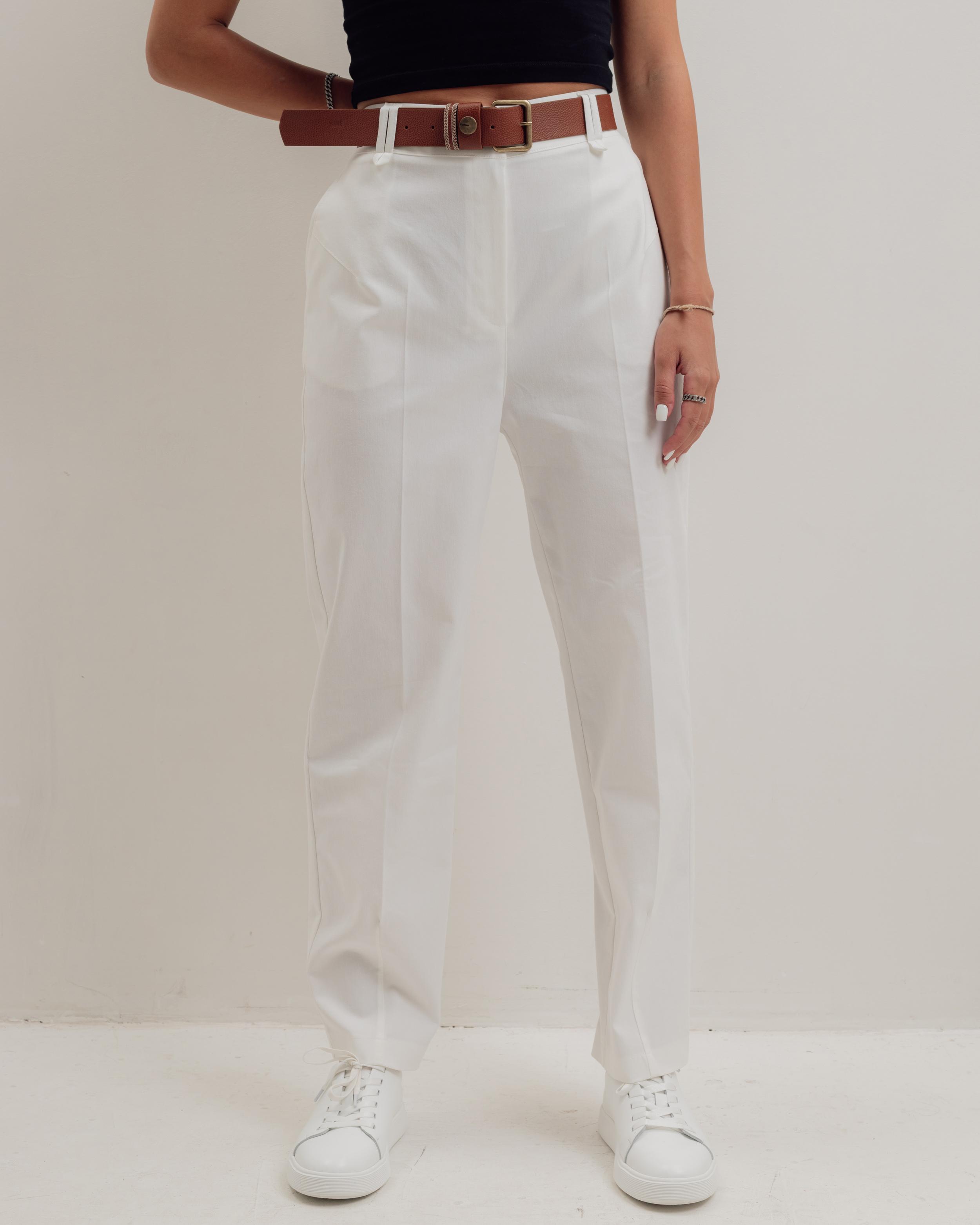 

Брюки з поясом FUSION 23525 44 бежеві 48 білий