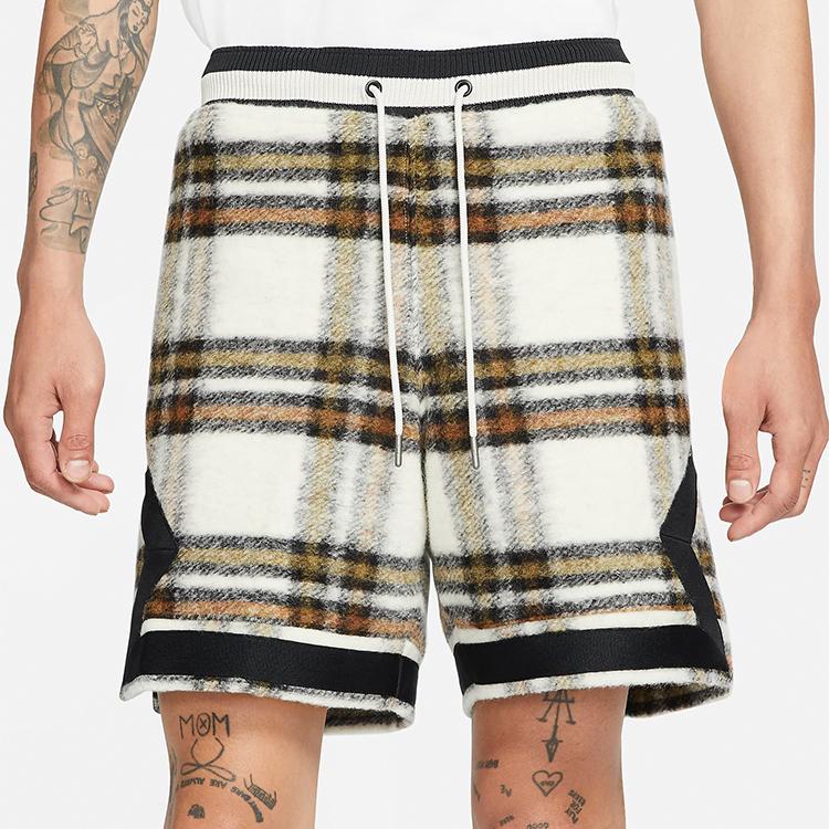 Jordan Varför inte? Retro Sport Snörning Casual Shorts Med Heltryck Rutig Ull Herrshorts Ljus Rödbrun DC3250-104