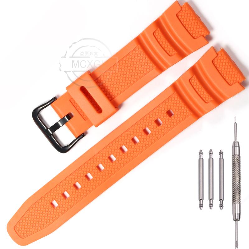 Uhrenarmband für Casio AQ-S810W AE1200WH SGW300 400 500 W-800H Herren Wasserdicht Natürliches Harz Ersatz Dornschließe Armband
