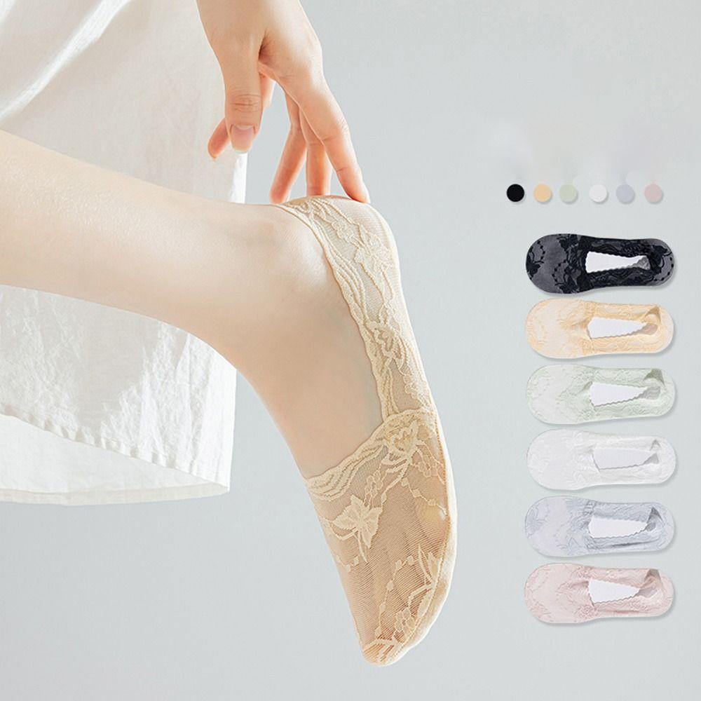 

Butterfly Mesh Boat Socks Cotton bottom Women Hosiery Breathable Lace Socks Girl чёрный
