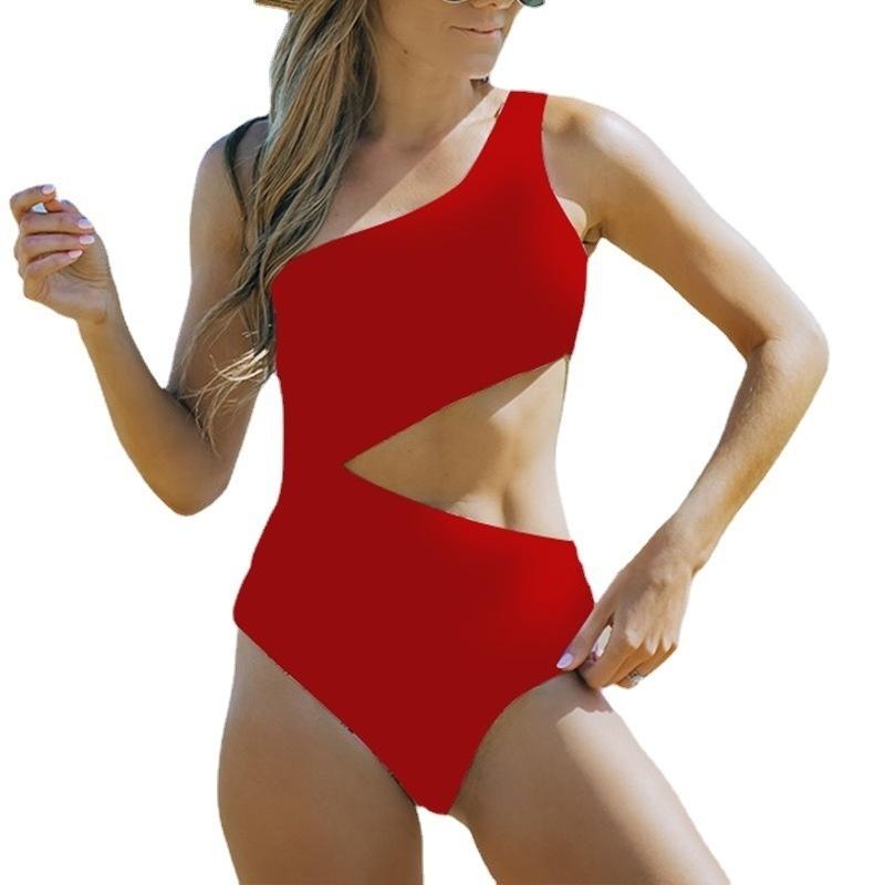 Maillot de bain d'été 2025 pour femmes, bikini une pièce croisé à bretelles unies, maillots de bain une pièce conservateurs Y2k