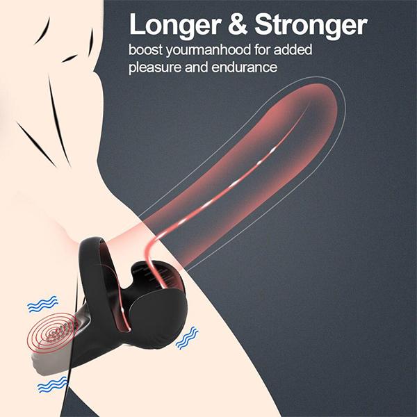 Penis Massager Vibrator Cockring Penis Cock Ring On for Man Delay Ejaculation Sex Toys for Men Penisring Scrotum Stimulator
