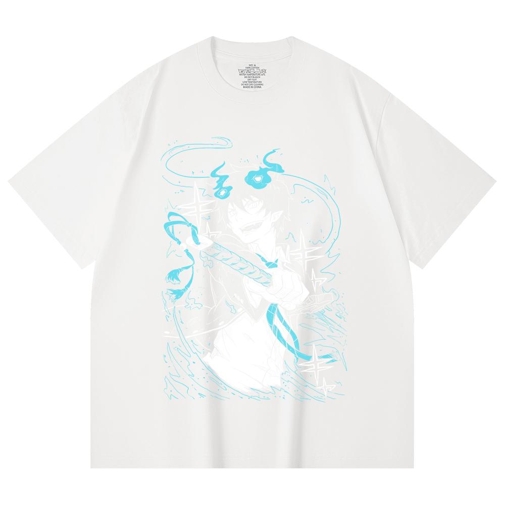 230 Gsm 100% Cotton Blue Exorcist V1 Rin Print Unisex Heavy Cotton T Shirt
