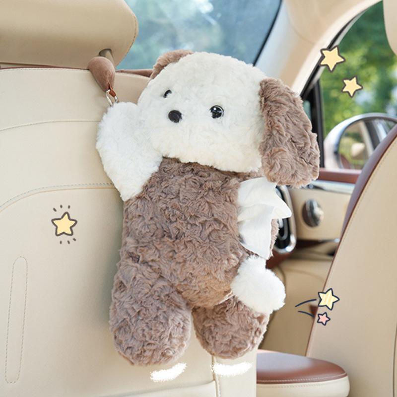 Creative Cartoon Car Plush Tissue Box - Hanging or Armrest Style