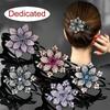 1PC Neue Blume Strass Schwalbenschwanz Clip Große Elegante Runde Haar Blume Haar Clip