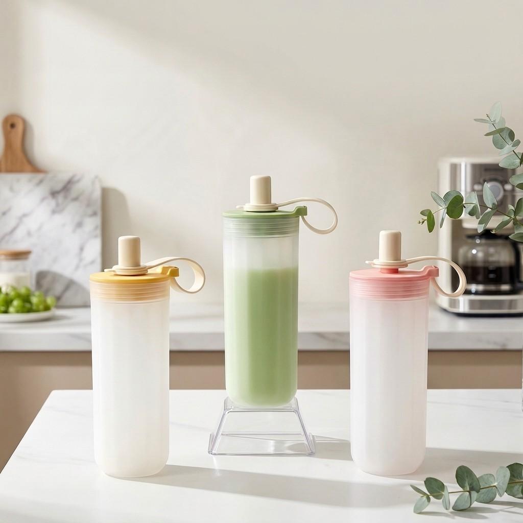 Reusable Tumbler Straw Cup With Handle Transparent Plastic Water Cup For Cold And Hot Drinks Milk Coffee Mug For Students