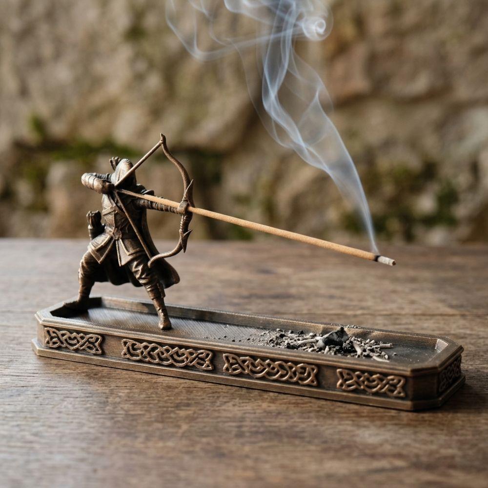 Fantasy Cool Vintage Archer Incense Burner 3D Printed Long Ash Catcher Incense Tray  Home Decor