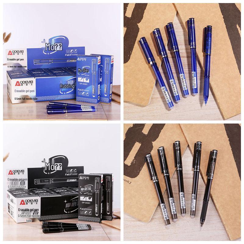 3176 Transparent Erasable Gel Pen - 0.38mm Blue, Red & Black Ink, for Office and Student Use