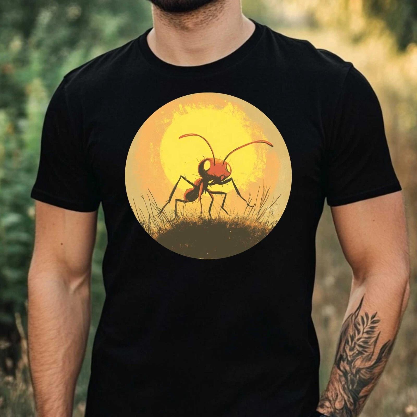 T-Shirt Herren Ameise im Mondlicht Motiv Baumwolle Größe XS bis 5XL L