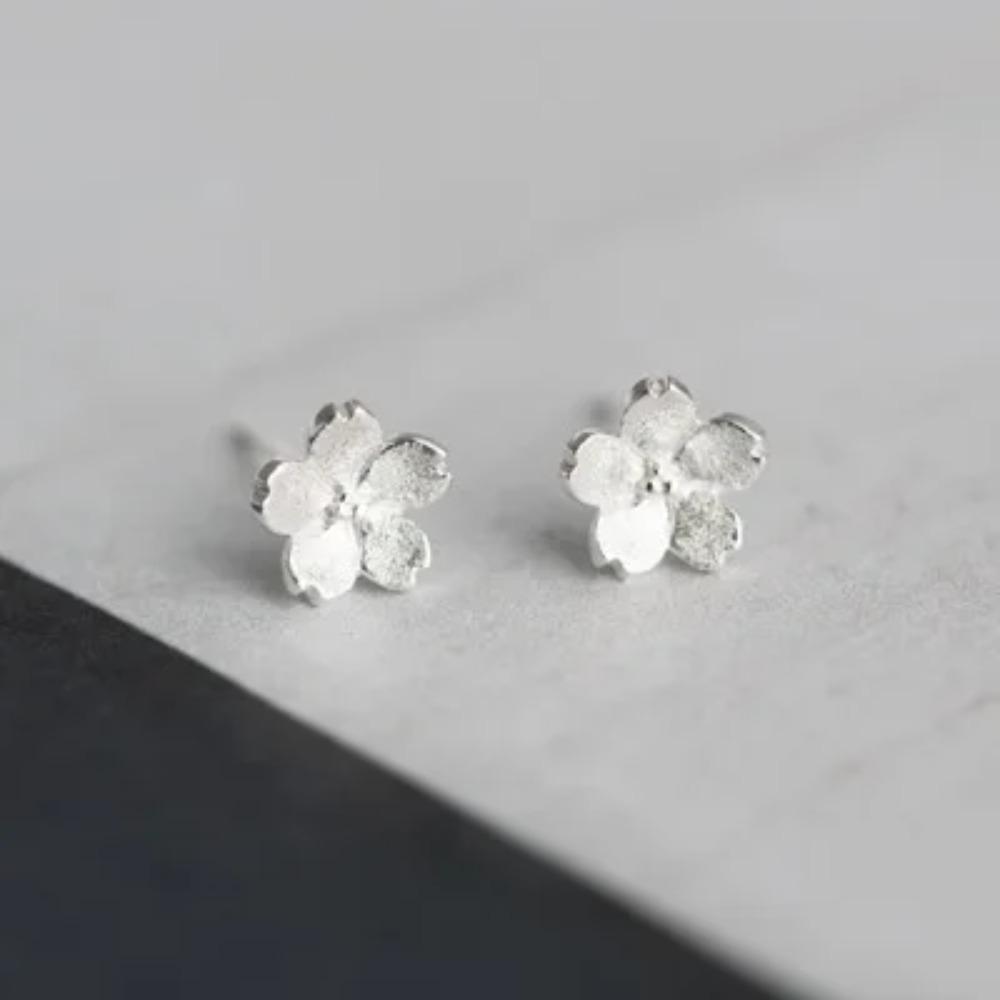 Silver Plated Korean Style Stud Earrings for Women Creative Ear Hole Design Allergy Free Fine Jewelry Accessories