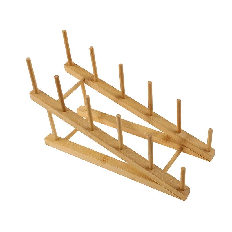 

Хранение кухонных принадлежностей Бамбуковая сушилка для посуды Сушилка Держатель Стойка для мисок и чашек