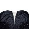 C6713 Women's Fashion Solid Color Backless Sequin Feather Bandeau Dress