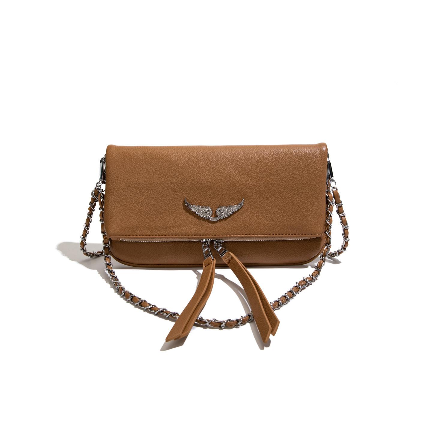 Forence Modieuze en Veelzijdige Enkele Schouder Crossbody Kleine Vierkante Tas 21*3*15 brown