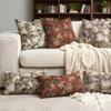 Vintage Neutral Floral Jacquard Throw Pillowcase Soft Decorative Farmhouse Accent Couch Pillow Case for Home Living Room Bed