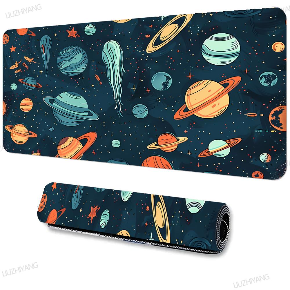 Cosmic Planet Mouse Pad Large Office Table Mats Xxl Computer Accessories Washable NonSlip Rubber Lock Edge Keyboard Desk Mat