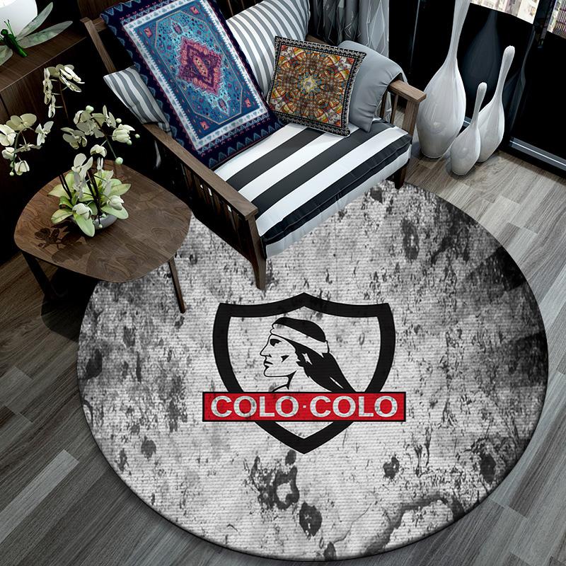 CSD Colo‑Colo Round Area Rug,Carpet Rug for Living Room Bedroom Sofa Playroom Decor,Non-slip Floor Mat