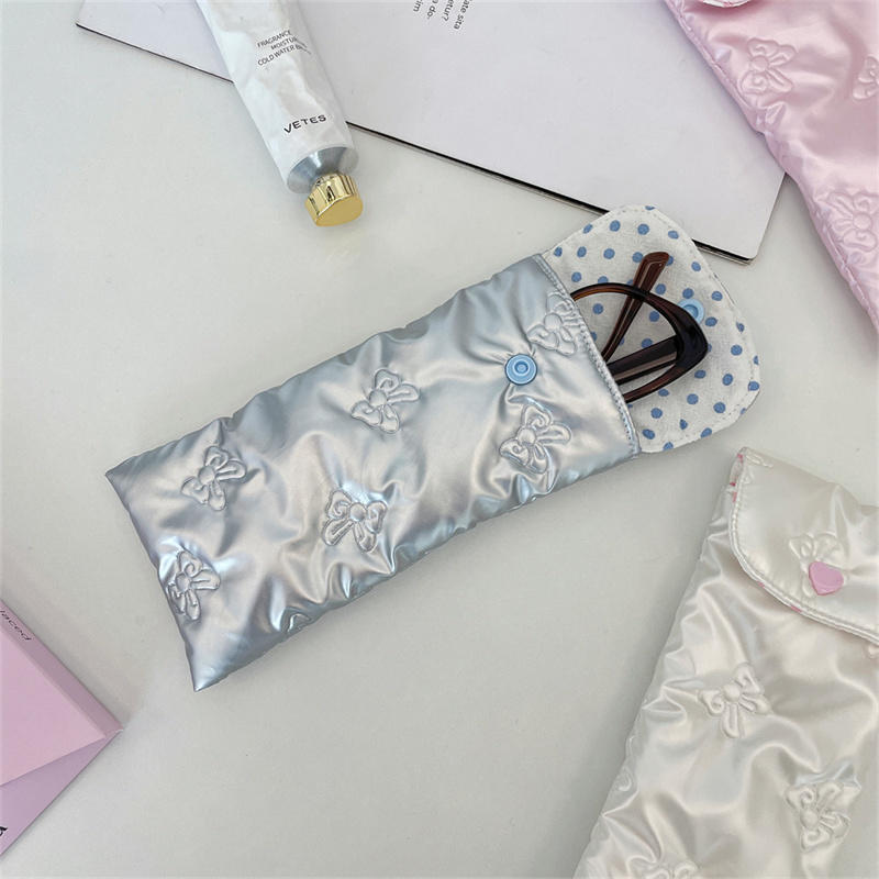 Přenosné mašličkové srdce brýle na čtení pouzdro měkká cestovní proti poškrábání taška na sluneční brýle pro ženy muže