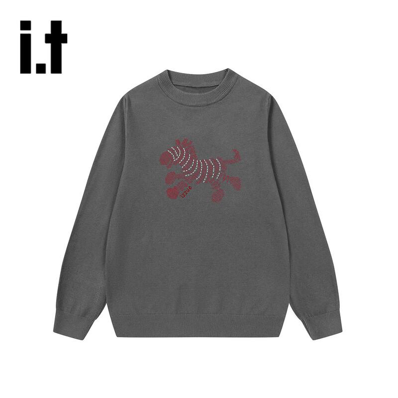 Izzue Unisex Retro Long-Sleeve Round Neck Sweater L