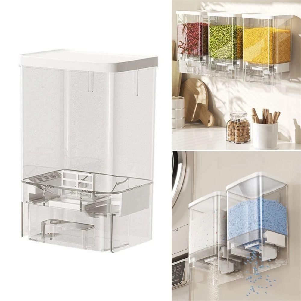 Multifunctional Washing Powder Storage Box Wall Mounted Solid Grain Box Detergent Beads Organizer