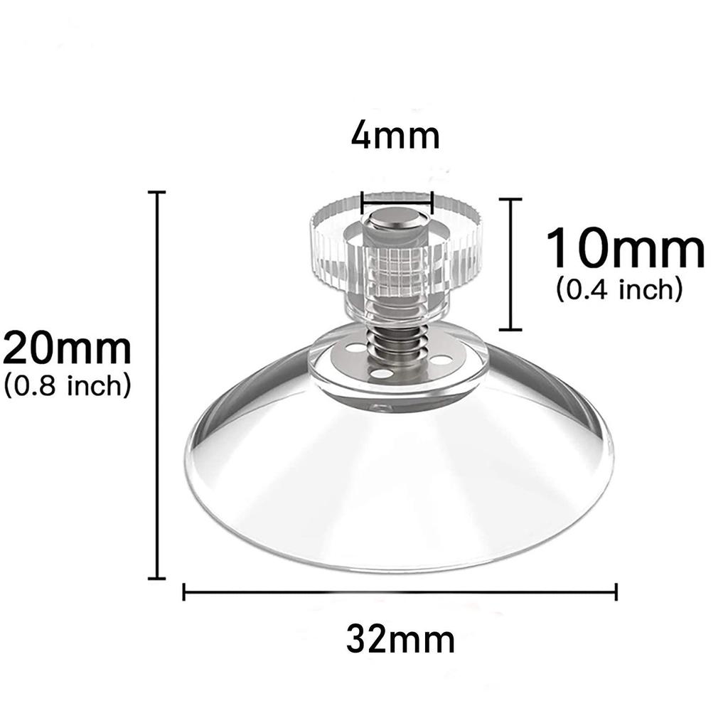 Umweltfreundliche transparente PVC-Glas-Saugnapf mit M4/M6/M8-Gewindestange und rutschfestem Fußpolster
